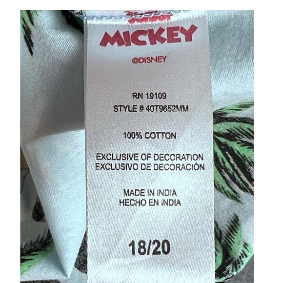Disney Junior Mickey Mouse Hawaiian Shirt Kids Size 18/20 Blue Button Up Surf - Picture 8 of 9
